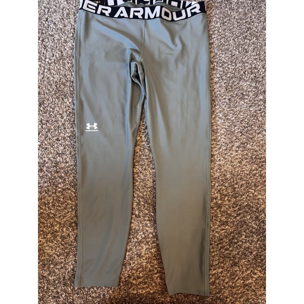 Under Armour Women’s HeatGear Compression Leggings 2XL Green Logo NWT